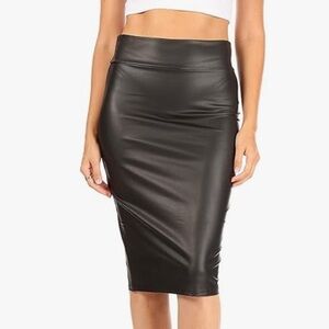 NWT SIMLU Faux Leather Pencil Skirt